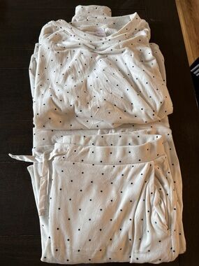 Auden White Pajama Set with Black Polka Dots